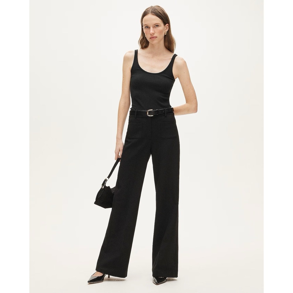 J. Crew Four-Season Stretch Black Carolina Pant NWT High Rise Wide Leg 20 CP150